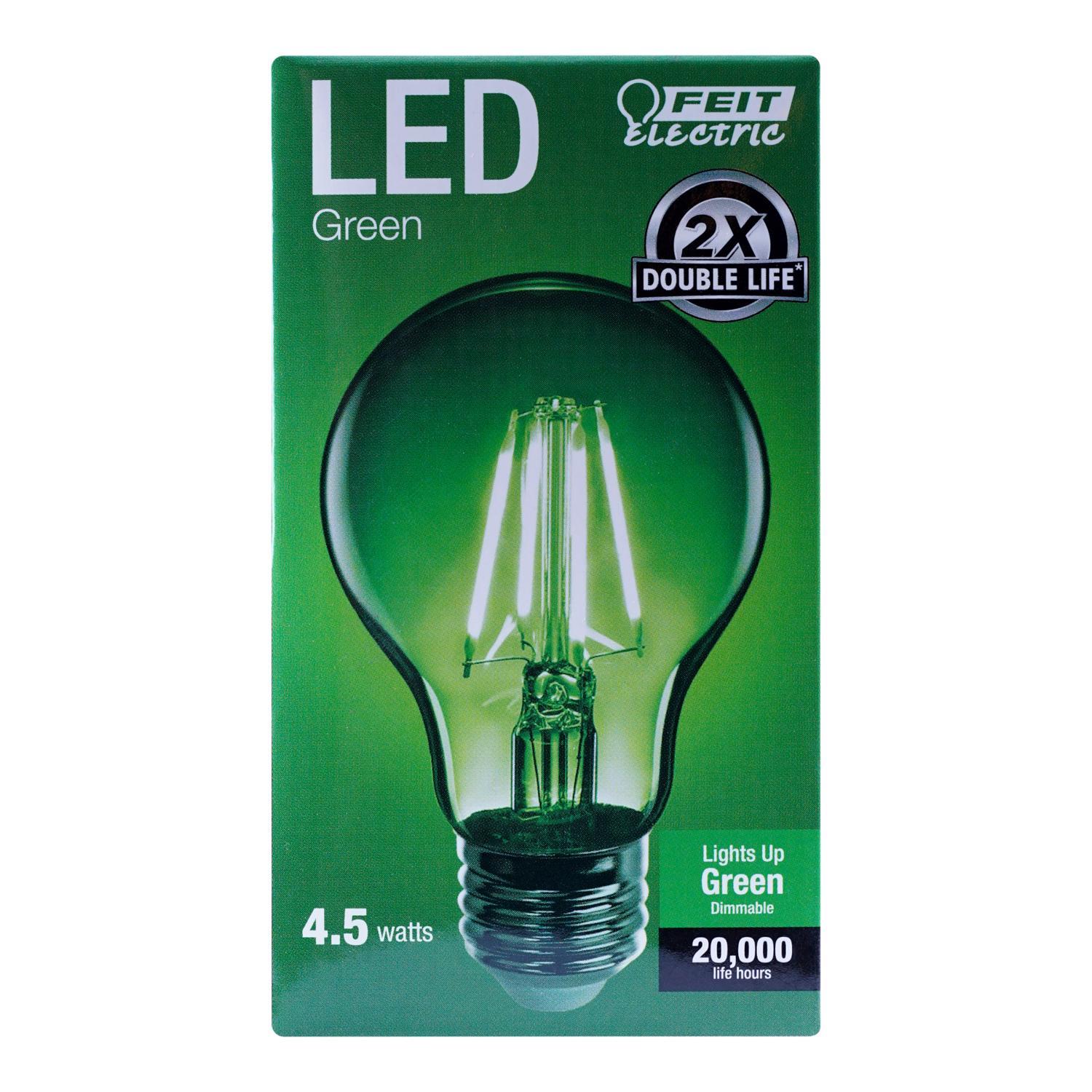 Feit A19 E26 (Medium) Filament LED Bulb Green 30 Watt Equivalence 1 pk