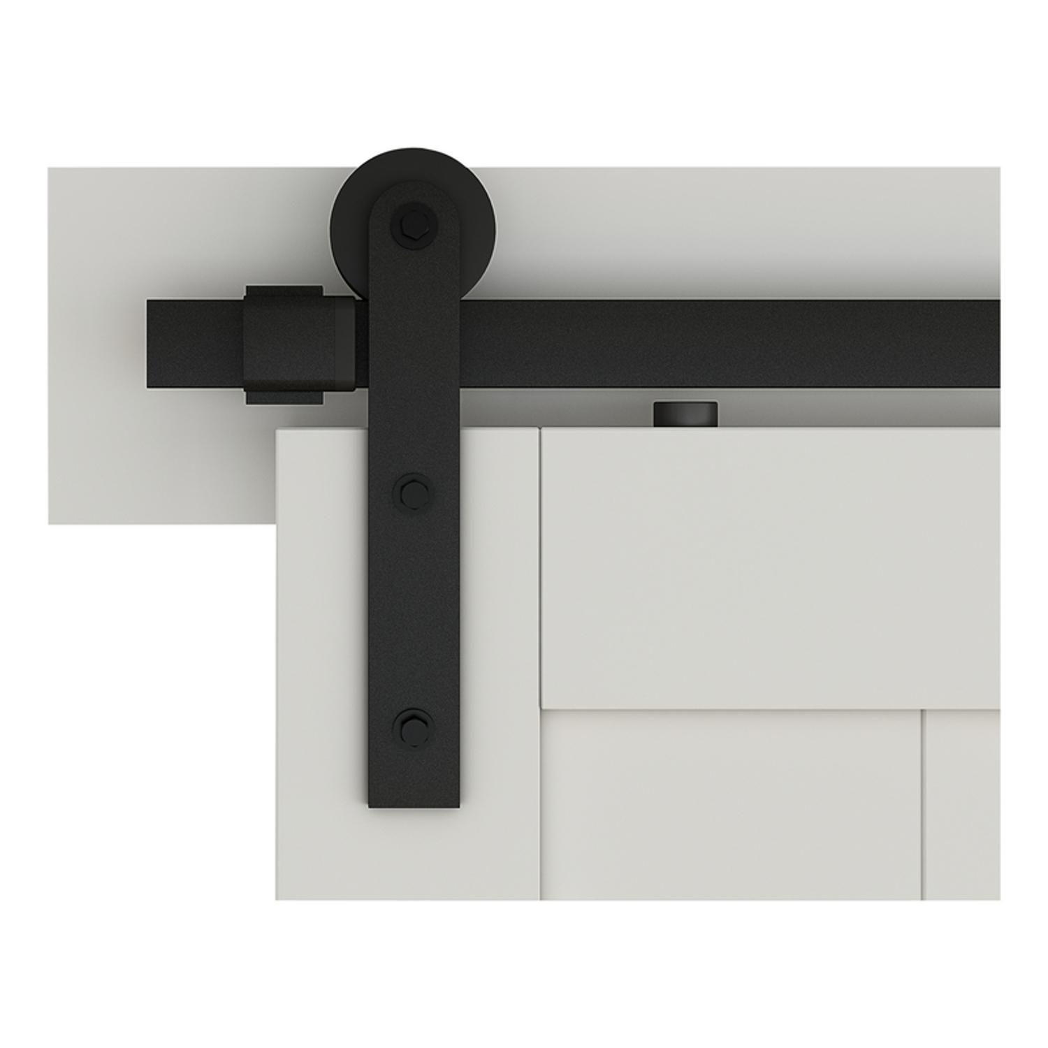 National Hardware Builder Matte Black Steel Barn Door Hanger Kit 1 pc