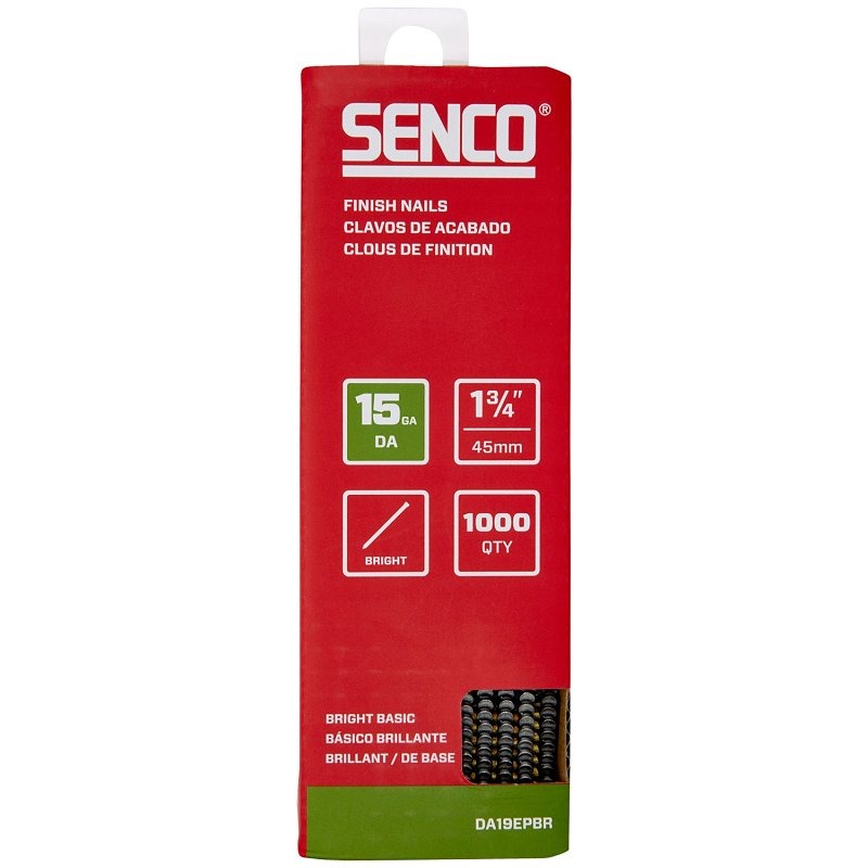 Senco Finish Nail Strip, 1-3/4 in. L, 15 ga., Steel, Bright Basic/Sencote, Brad Head
