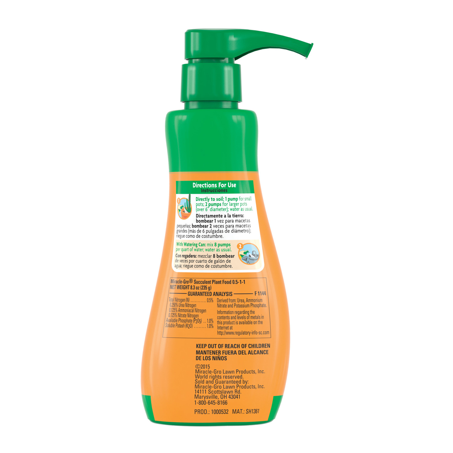 Miracle-Gro Succulent Liquid Cacti, Jade and Aloe Plant Food 8 oz
