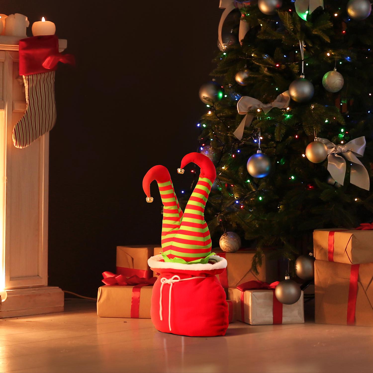 Mr. Christmas Multicolored Animated Elf Kickers in Bag Indoor Christmas Decor 16 in.