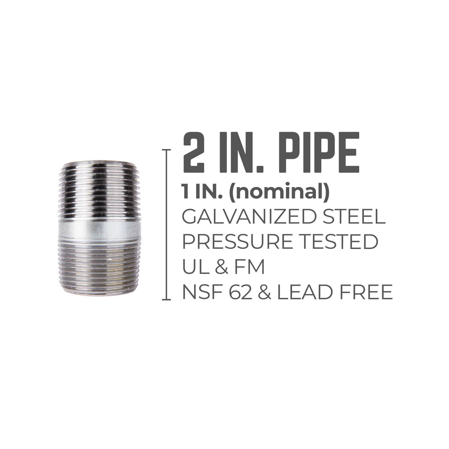 STZ Industries 1 in. MIP each X 1 in. D MIP Galvanized Steel 2 in. L Nipple