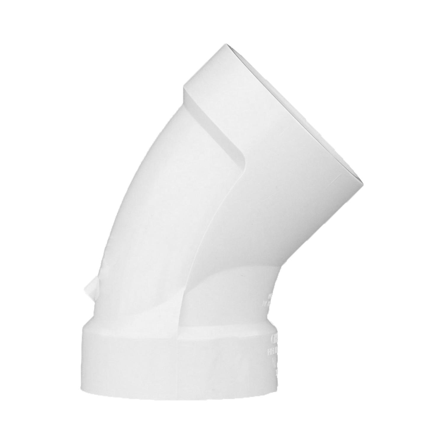 Charlotte Pipe Schedule 40 2 in. Hub X 2 in. D Hub PVC 45 Degree Elbow 1 pk