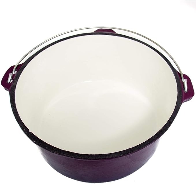 Cajun Classic 12-Quart Enamel Cast Iron Dutch Oven - Purple & Gold