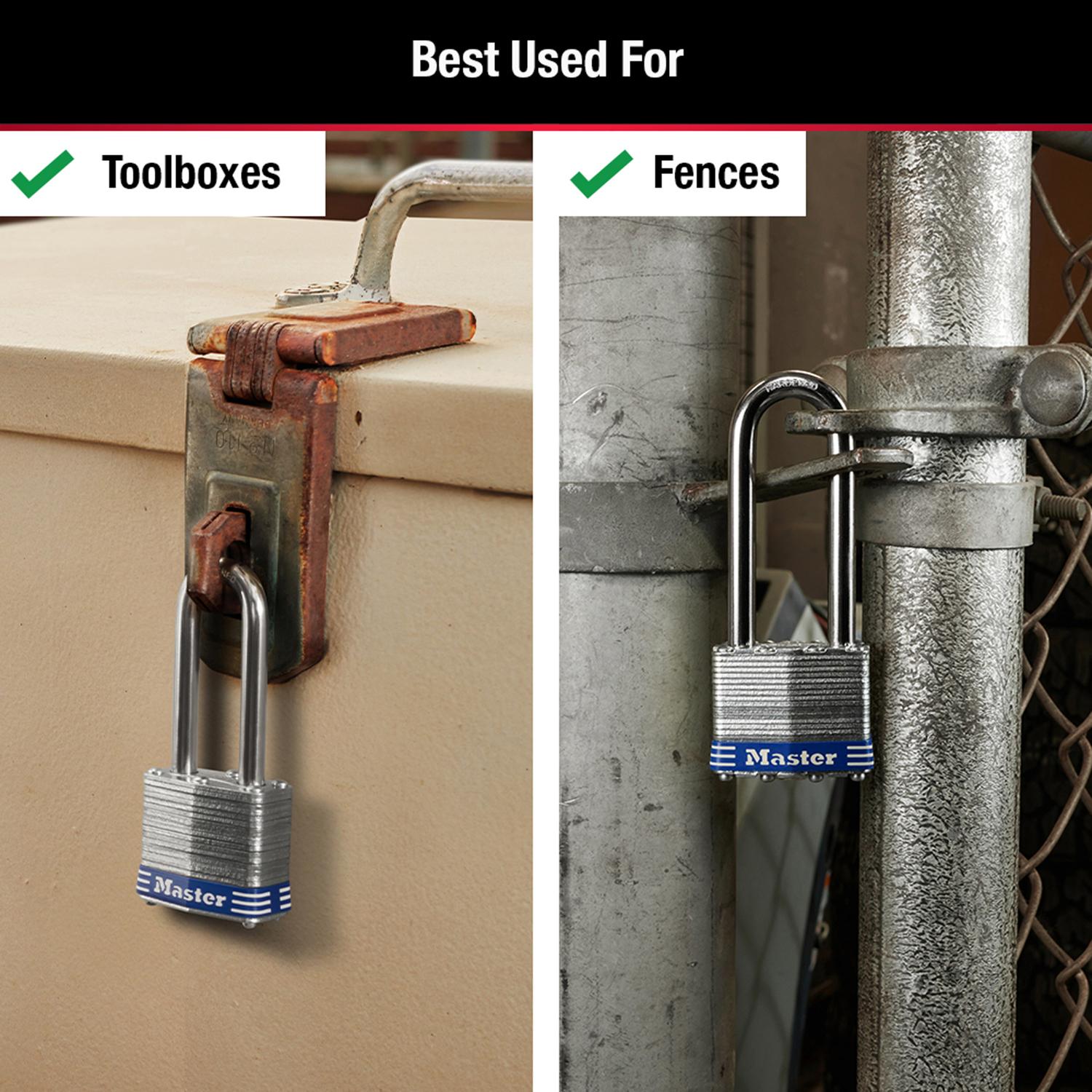 Master Lock 4-11/16 in. H X 1-3/4 in. W Laminated Steel Double Locking Exterior Padlock