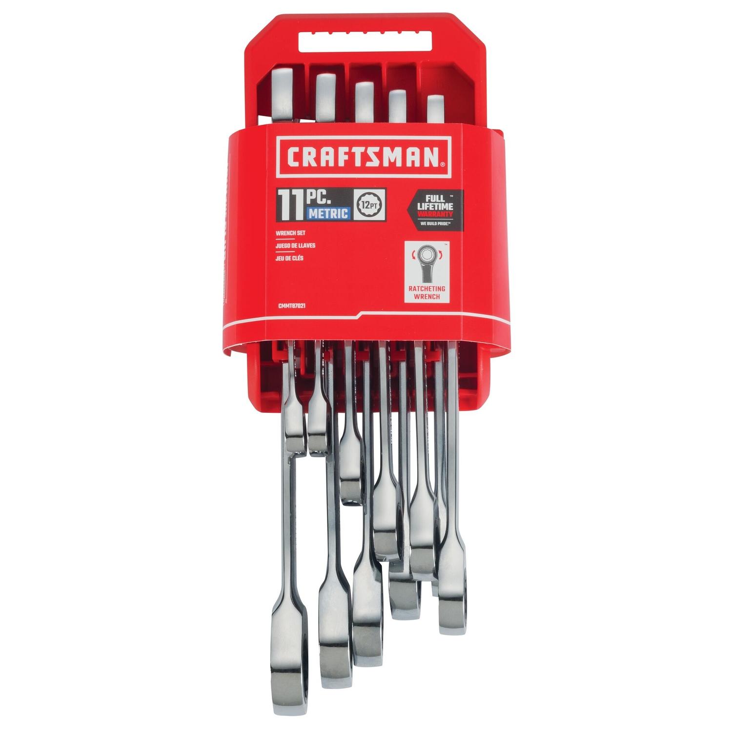 CRAFTSMAN Metric Ratcheting Combination Wrench Set 11 pc