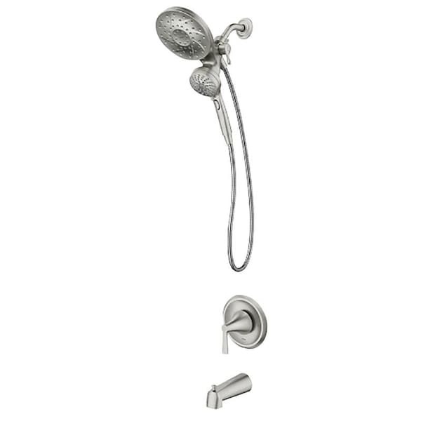 Moen Mikah Tub/Shower Faucet, Standard Showerhead, 1.75 gpm Showerhead, 6 Spray Settings, 1-Handle