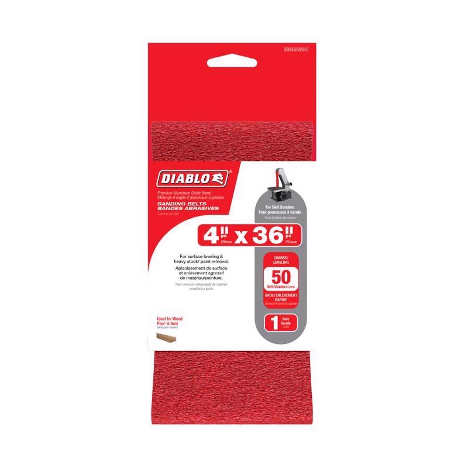 Diablo 36 in. L X 4 in. W Premium Zirconium Blend Sanding Belt 80 Grit Medium 1 pc