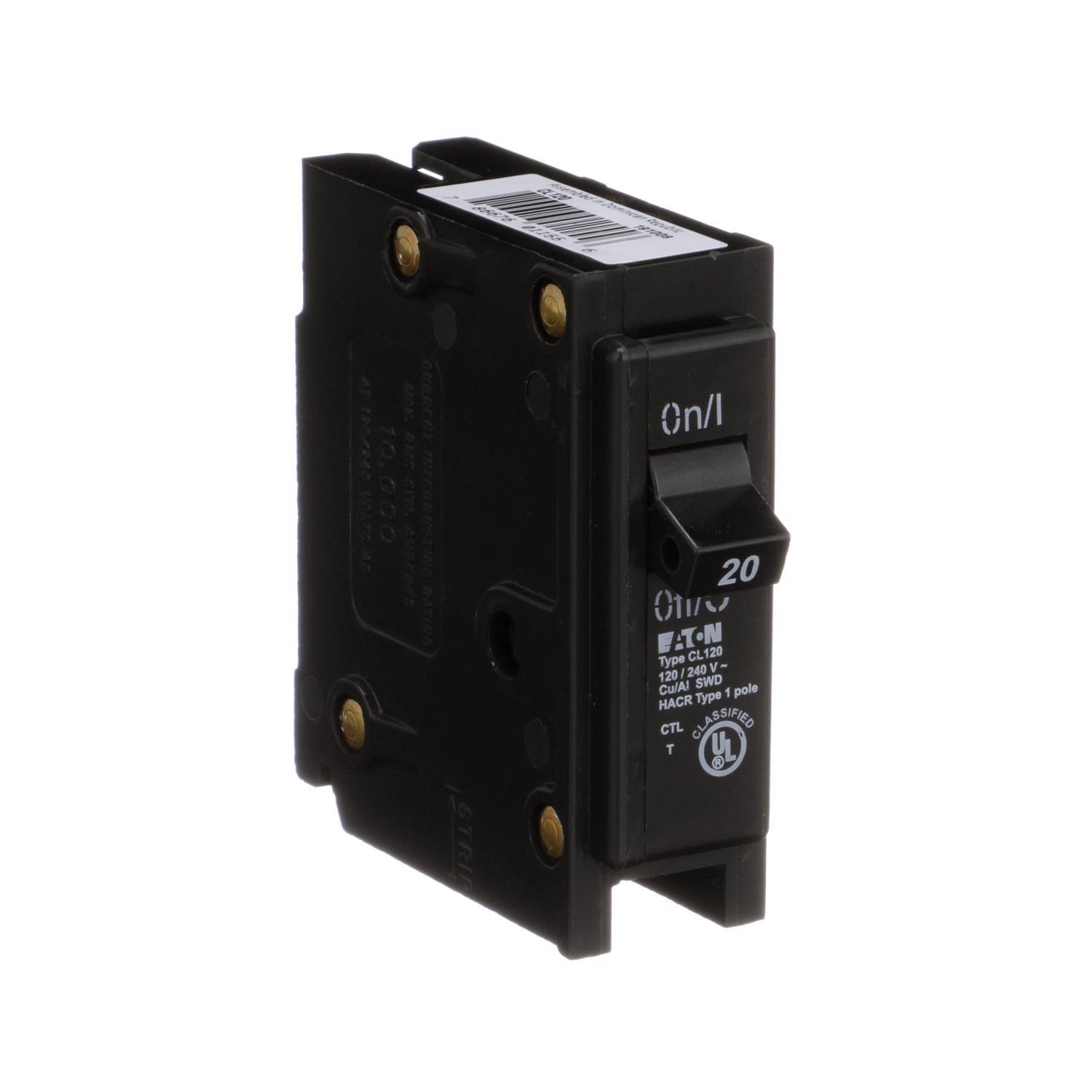 Eaton 20 amps Plug In Single Pole Circuit Breaker