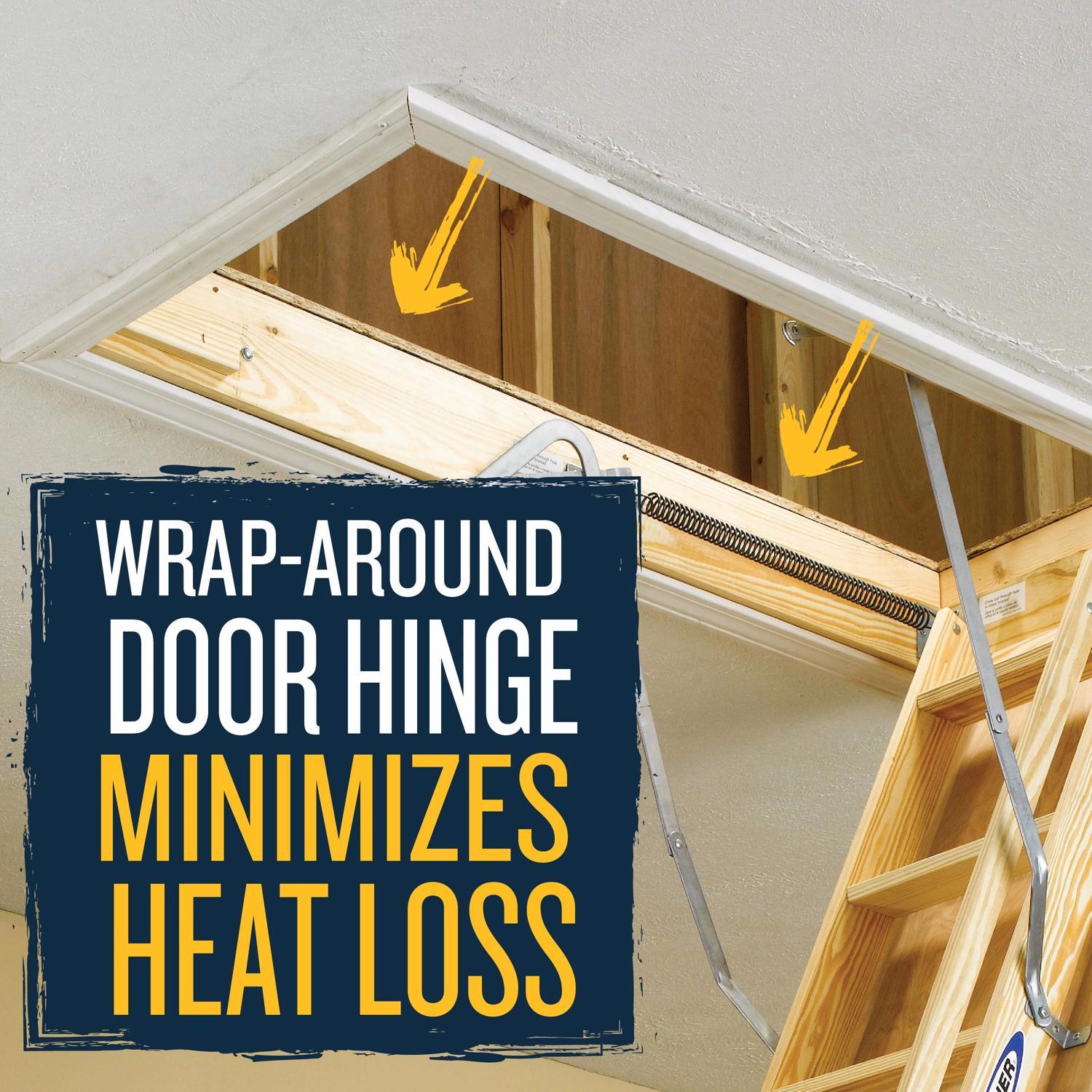 Werner 8.9 To 10 ft. Ceiling 25 in. x 54 in. Wood Attic Ladder Type I 250 lb. capacity
