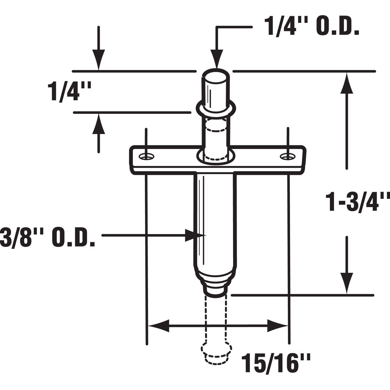 Prime-Line 3/8 in. D X 1-3/4 in. L Mill Silver Steel Pivot 2 pc