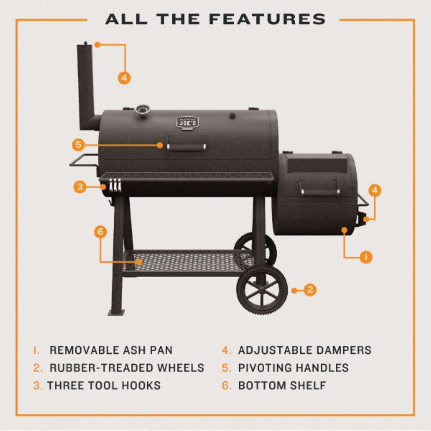 Oklahoma Joe's Charcoal Offset Smoker Black