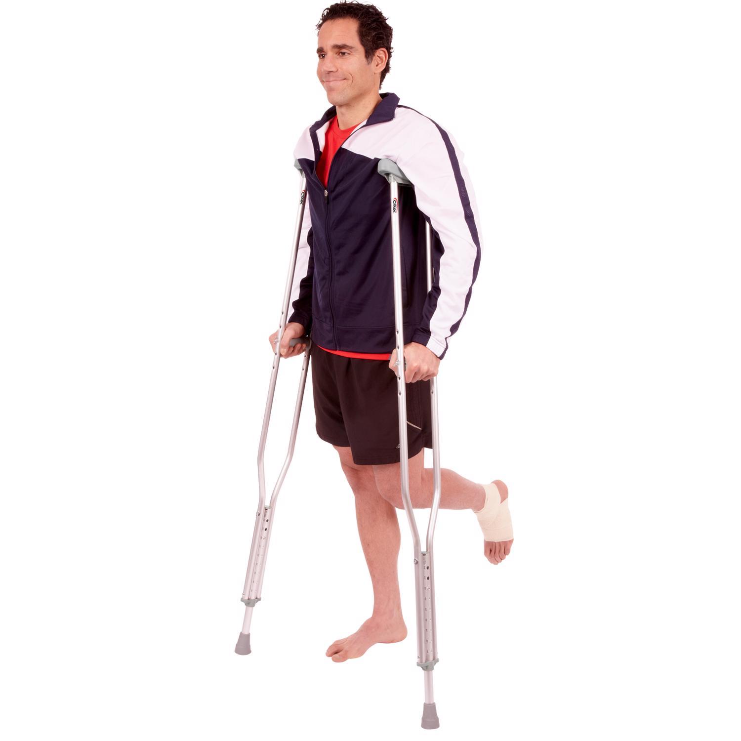 Carex Health Brands Gray Crutch Handgrips Rubber/Stainless Steel 1.5 in. H X 1.5 in. L