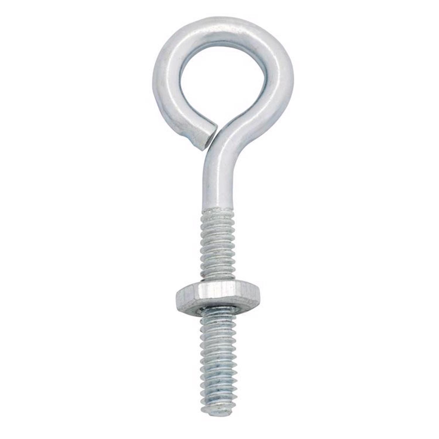 Hampton 3/16 in. X 2 in. L Zinc-Plated Steel Eyebolt Nut Included