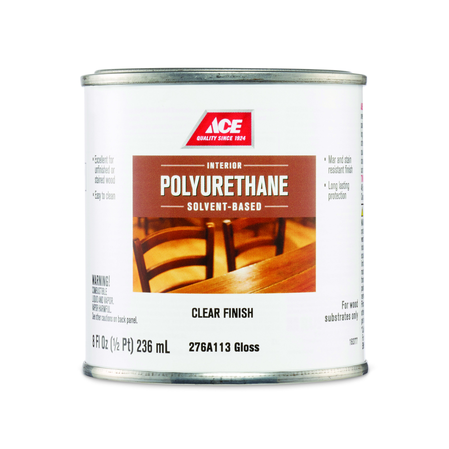 Ace Gloss Clear Solvent-Based Polyurethane 1/2 pt.