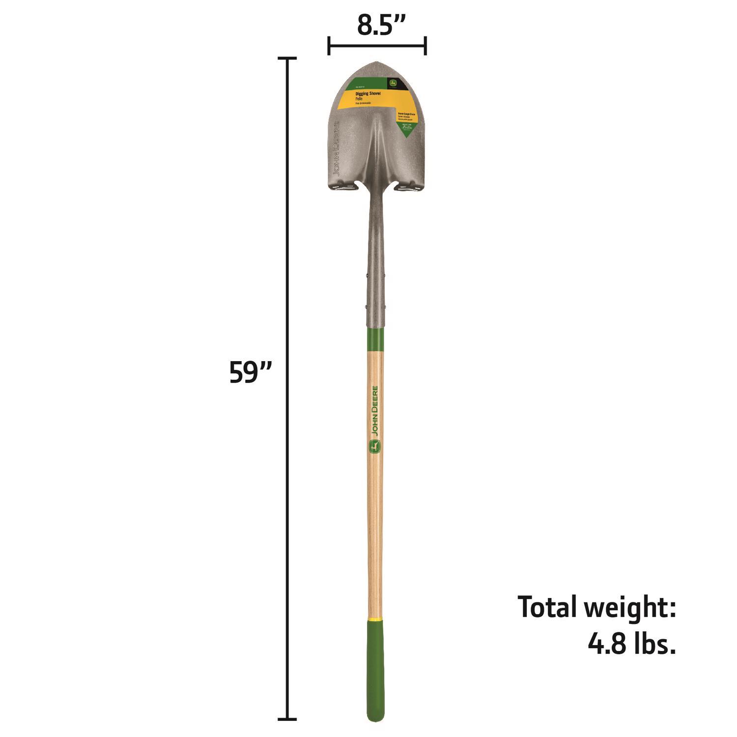 John Deere 61 in. Steel Digging Shovel Wood Handle