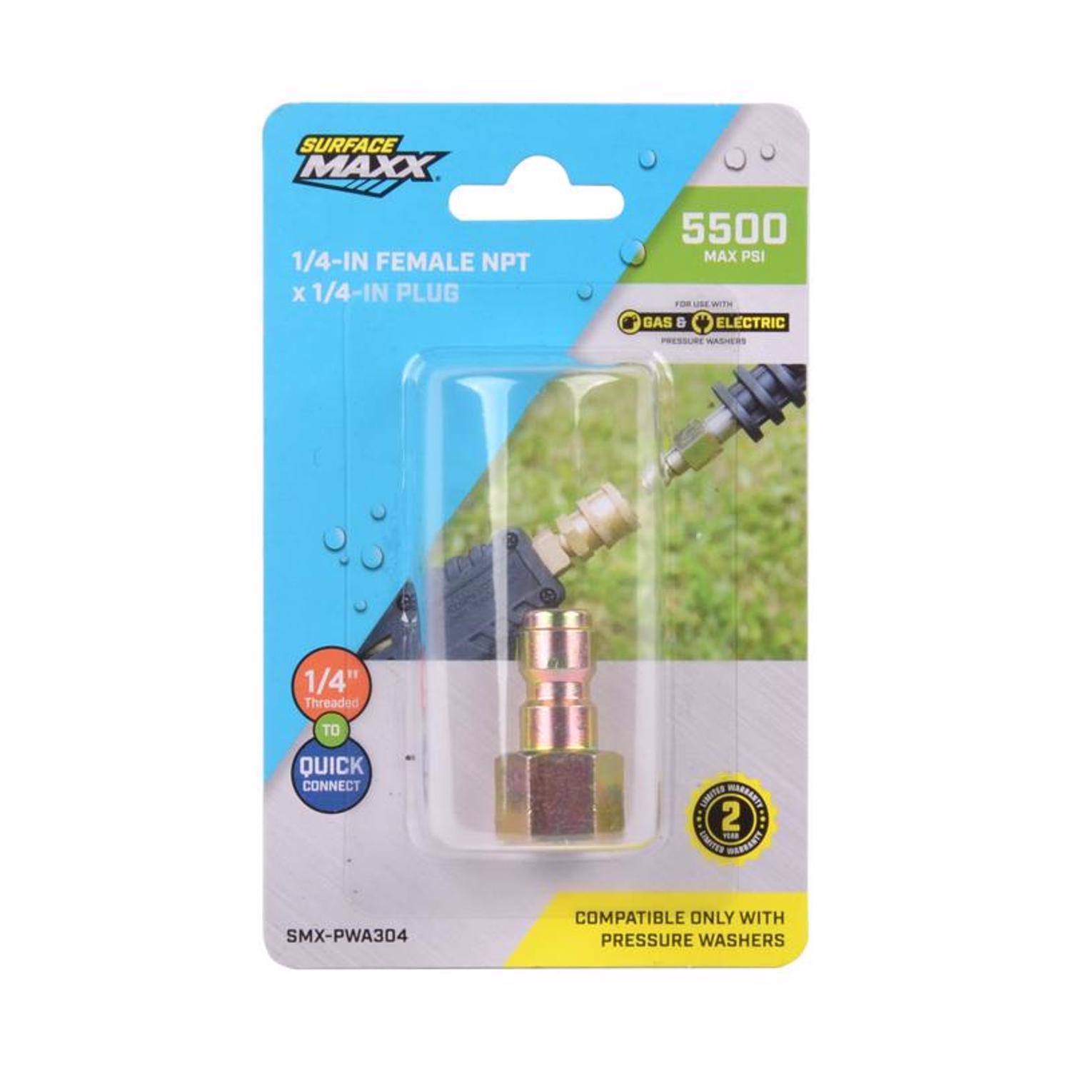 SurfaceMaxx 1/4-in Female NPT x 1/4-in Quick Connect Plug 5500 psi